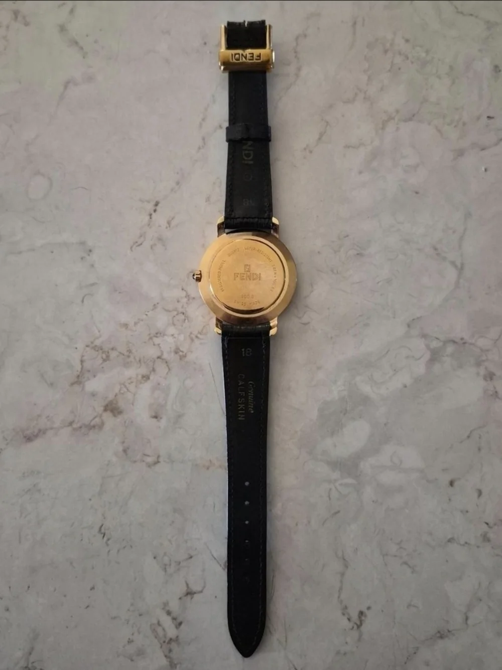 *WORKING Vintage FENDI 400G Orologi watch with black calfskin leather strap